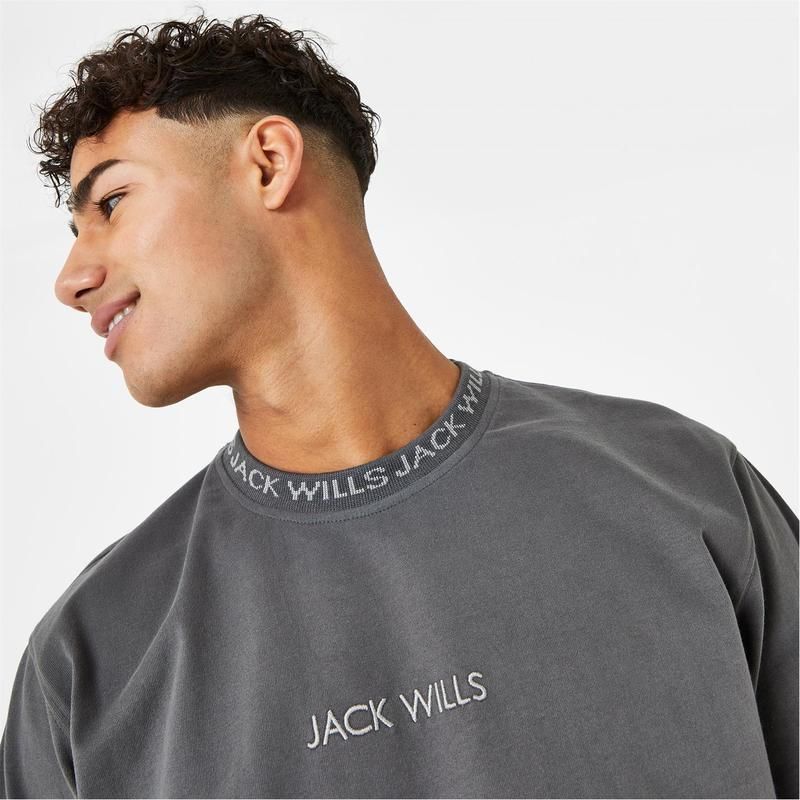 ジャック ウィルス メンズ トップス Tシャツ Jack Wills Jacquard TShirt Slate スレート ジャック ウィルス メンズ トップス Tシャツ Jack Wills Jacquard TShirt Slate スレート