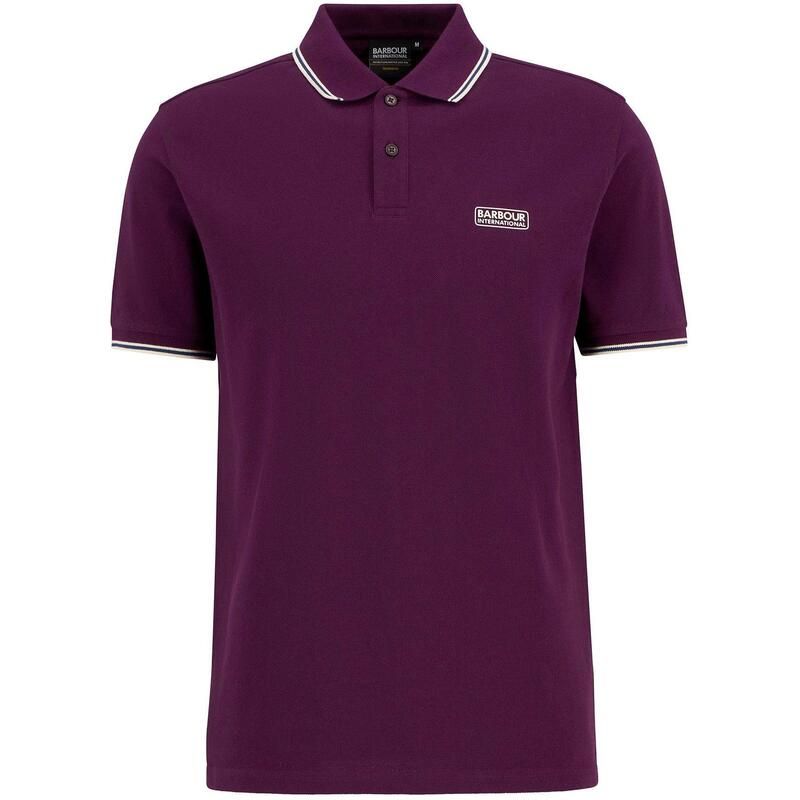 バブアー メンズ トップス ポロシャツ Barbour International Mens Tipped Short Sleeve Polo Shirt Pot Merlot PU99