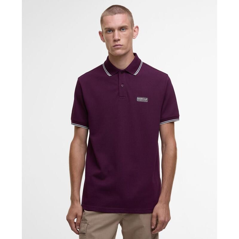 バブアー メンズ トップス ポロシャツ Barbour International Mens Tipped Short Sleeve Polo Shirt Pot Merlot PU99