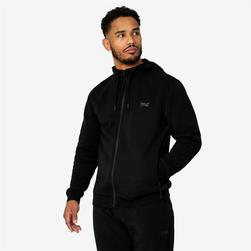 エバーラスト メンズ アウター ニット・セーター フルジップ パーカー Everlast Premium Zip Through Hoodie Black ブラック