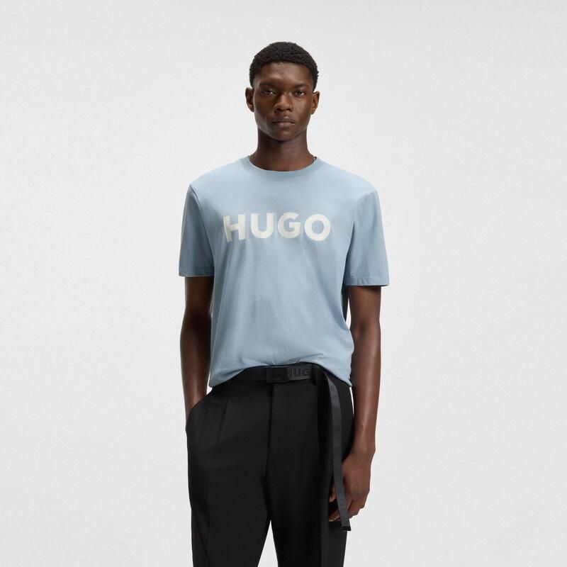 フューゴ メンズ トップス Tシャツ Hugo Dulivio T Shirt Open Blue ブルー