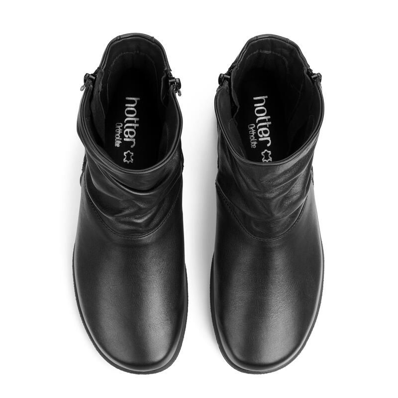 フーター レディース シューズ ブーツ・レインブーツ アンクル Hotter Whisper Ankle Boots Wide Fit Black ブラック