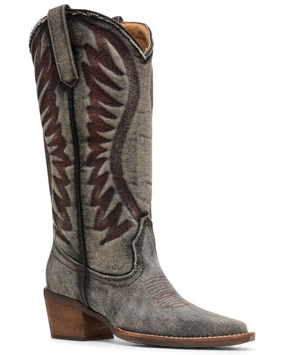 スティーブ マデン レディース シューズ ブーツ・レインブーツ Steve Madden Womens AlbanyD Western Cowboy Boots Black Denim ブラック