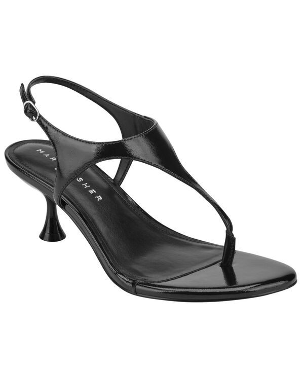 マーク・フィッシャー レディース シューズ サンダル ヒール Marc Fisher LTD Womens Pelysa Kitten Heel Dressandals Black Leather ブラック