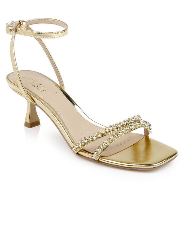 ジュウェルダグレイミシュカ レディース シューズ サンダル ヒール Jewel Badgley Mischka Womens Nayla Kitten Heel Dress Sandals Gold Metallic ゴールド