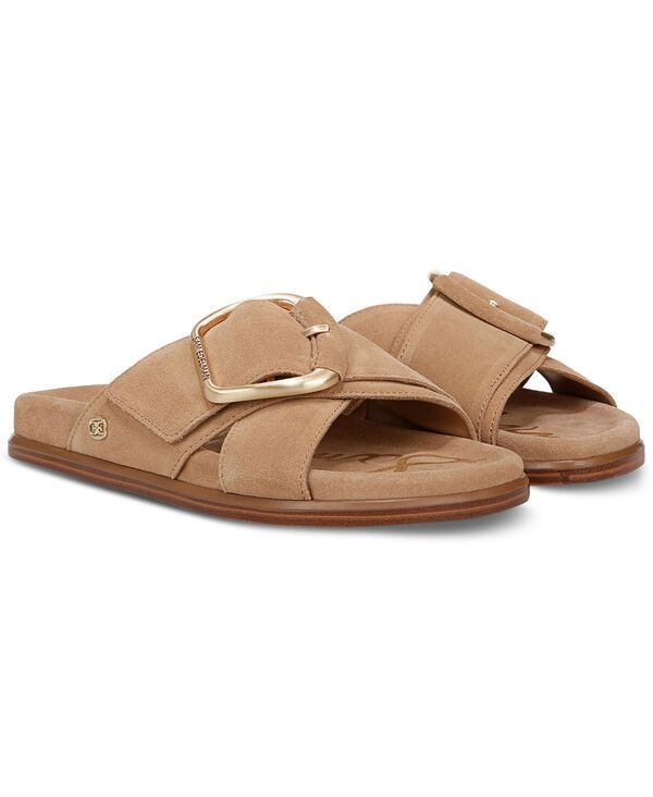 サムエデルマン レディース シューズ サンダル Sam Edelman Womens Darla Slide Flat Sandals Cyprus Tan Suede Leather タン
