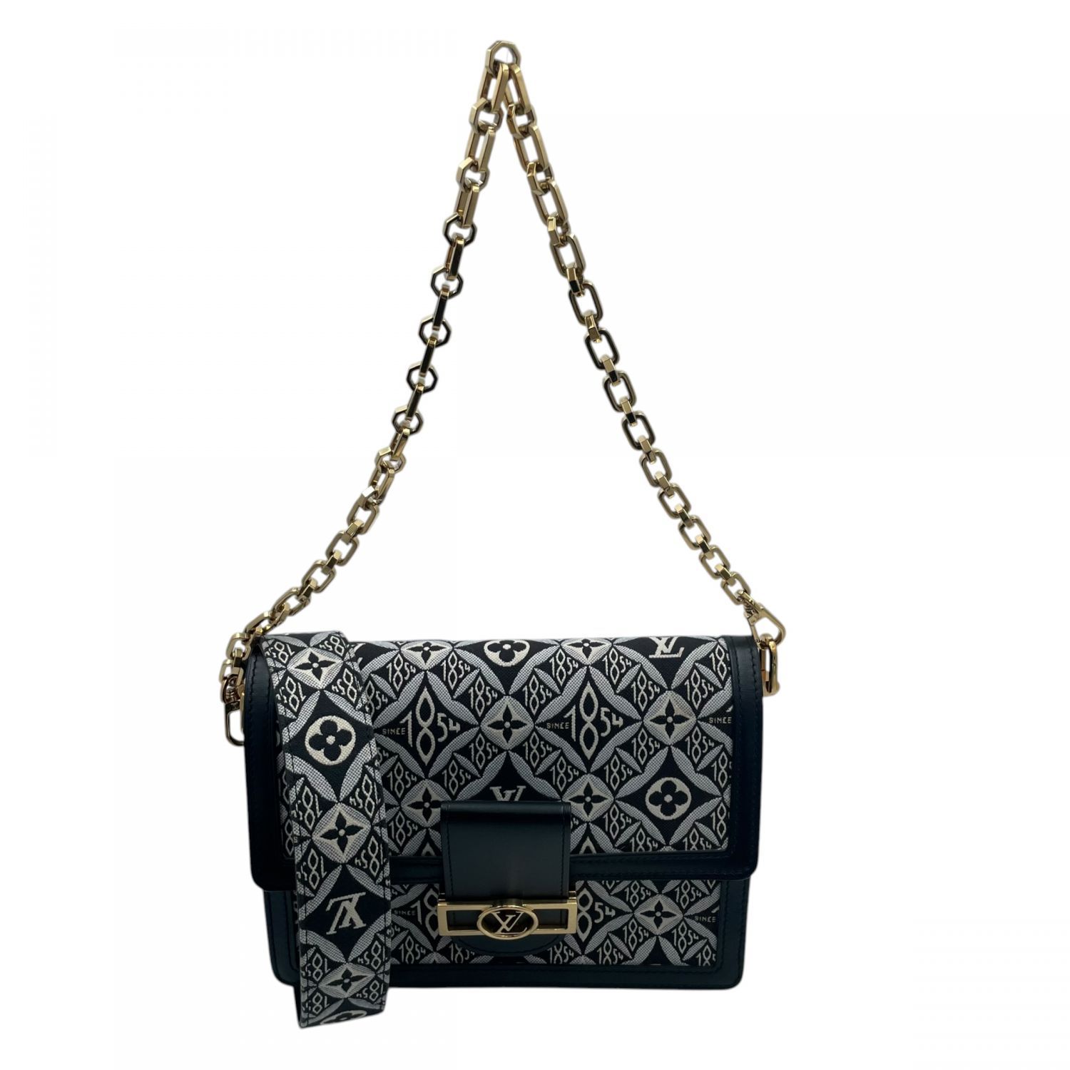 【中古】 LOUIS VUITTON ルイ・ヴィトン M57211 SINCE1854 ドーフィーヌMM ショルダーバッグ モノグラム キャンバス×レザー ジャガード ブラック 26007186 SA 【中古】 LOUIS VUITTON ルイ・ヴィトン M57211 SINCE1854 ドーフィーヌMM ショルダーバッグ モノグラム キャンバス×レザー ジャガード ブラック 26007186 SA