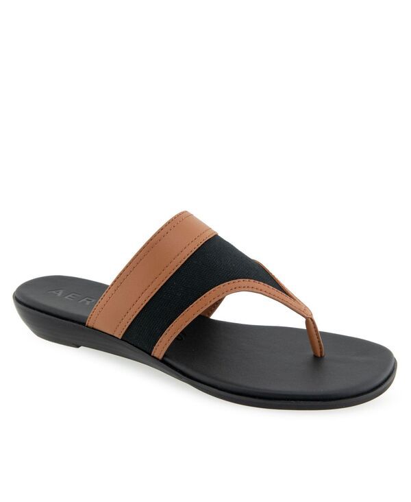 エアロソールズ レディース シューズ サンダル Aerosoles Womens Gesa Round Toe Thong Sandals Black Canvas ブラック