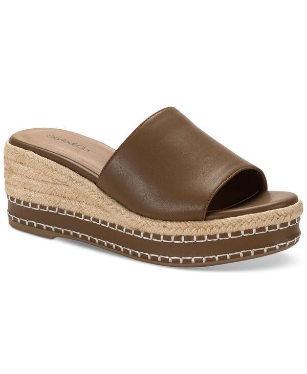 スタイルアンドコー レディース シューズ サンダル Style Co Womens Hayess Wedge Cushioned Sandals Bison