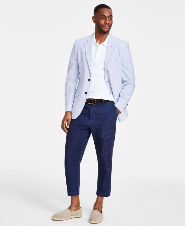 ナウティカ メンズ アウター ジャケット・ブルゾン コート Nautica Mens ModernFit Seersucker Sport Coats Blue ブルー