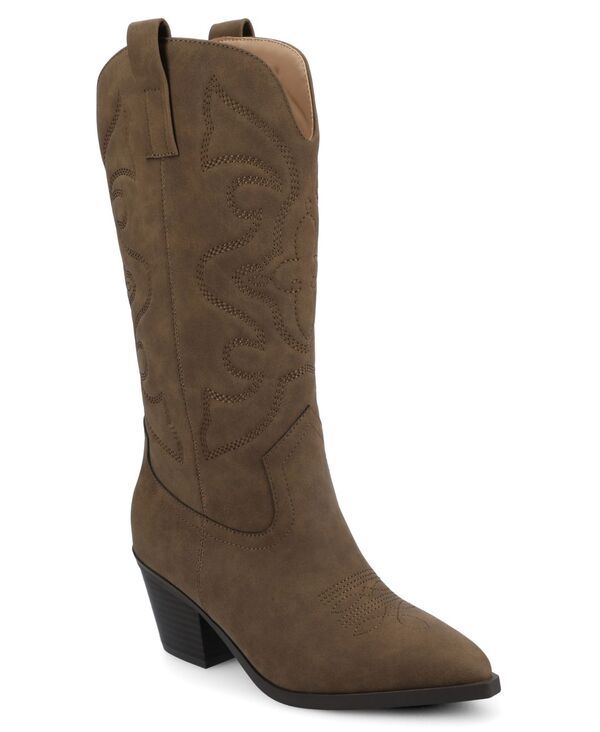ジュルネ コレクション レディース シューズ ブーツ・レインブーツ Journee Collection Womens Chantry Regular Wide Calf Western Mid Shaft Boots Brown ブラウン