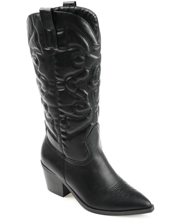 ジュルネ コレクション レディース シューズ ブーツ・レインブーツ Journee Collection Womens Chantry Regular Wide Calf Western Mid Shaft Boots Black ブラック