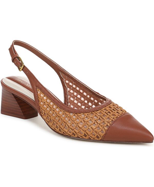 フランコサルト レディース シューズ パンプス Franco Sarto Womens Racer Pointed Toe Slingback Shoes Brown Faux Leather ブラウン