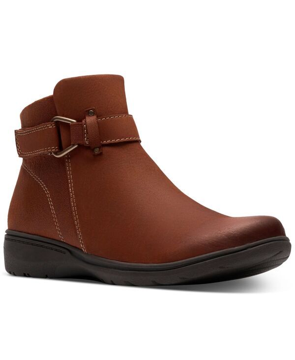 クラークス レディース シューズ ブーツ・レインブーツ Clarks Collection Womens Carleigh Drift Wedge Booties British Tanubuck タン