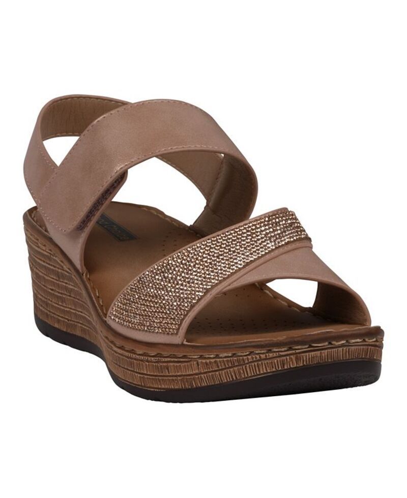 ジーシーシューズ レディース シューズ サンダル GC Shoes Womens Lux Embellished Wedge Sandals Blush ブラッシュ