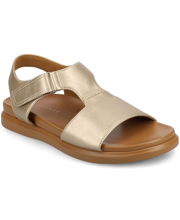 ジュルネ コレクション レディース シューズ サンダル Journee Collection Womens Mira TStrap Wedge Sandals Champagne シャンパン