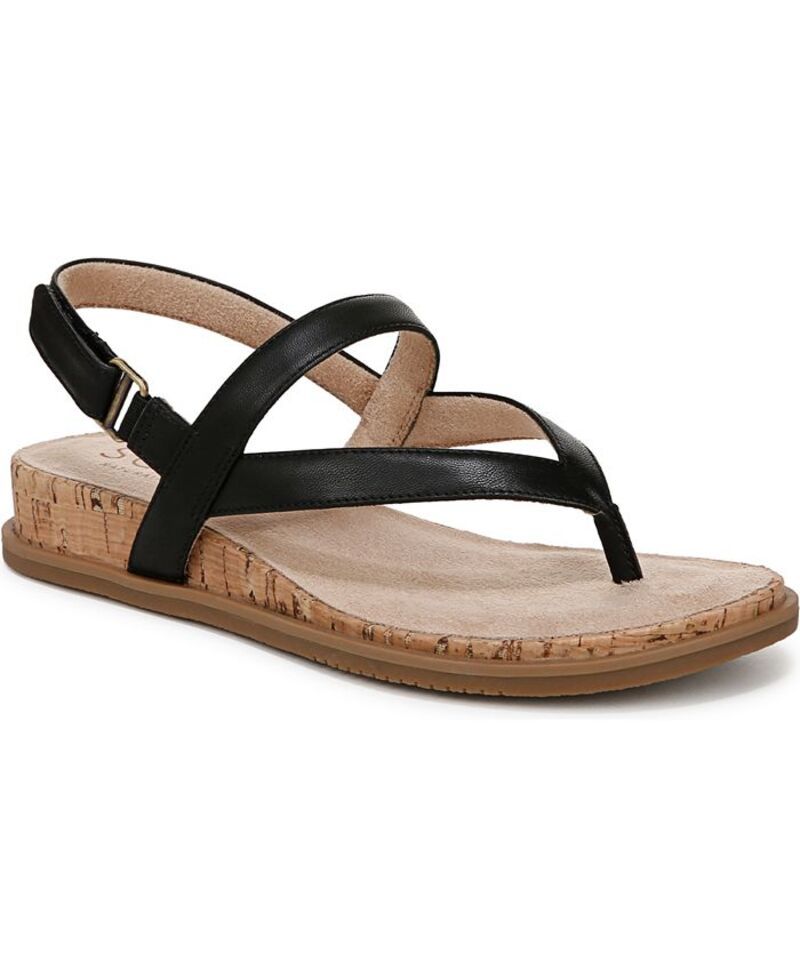ソウルニュトライザー レディース シューズ サンダル Soul Naturalizer Womens Carolyn DemiWedge Sandals Black Faux Leather ブラック