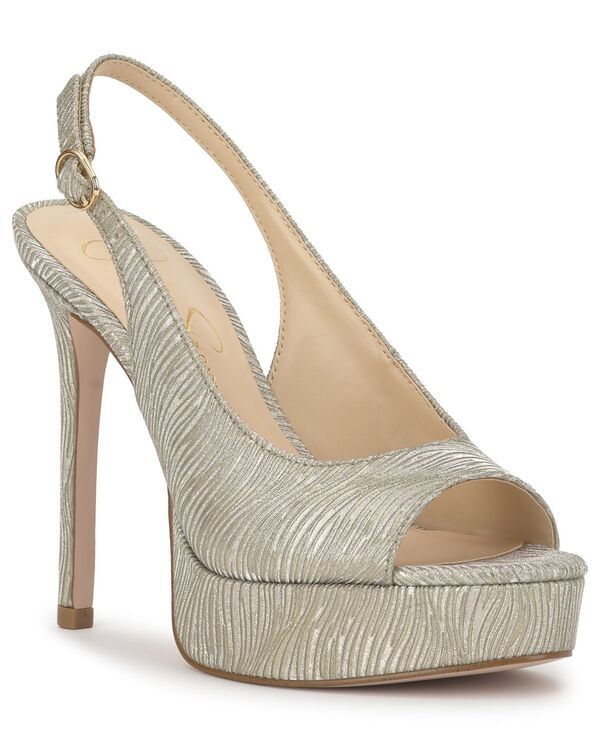 ジェシカシンプソン レディース シューズ パンプス プラットフォーム Jessica Simpson Womensibilla Slingback Platform Stiletto Pumps Light Gold Cascade Metallic ゴールド