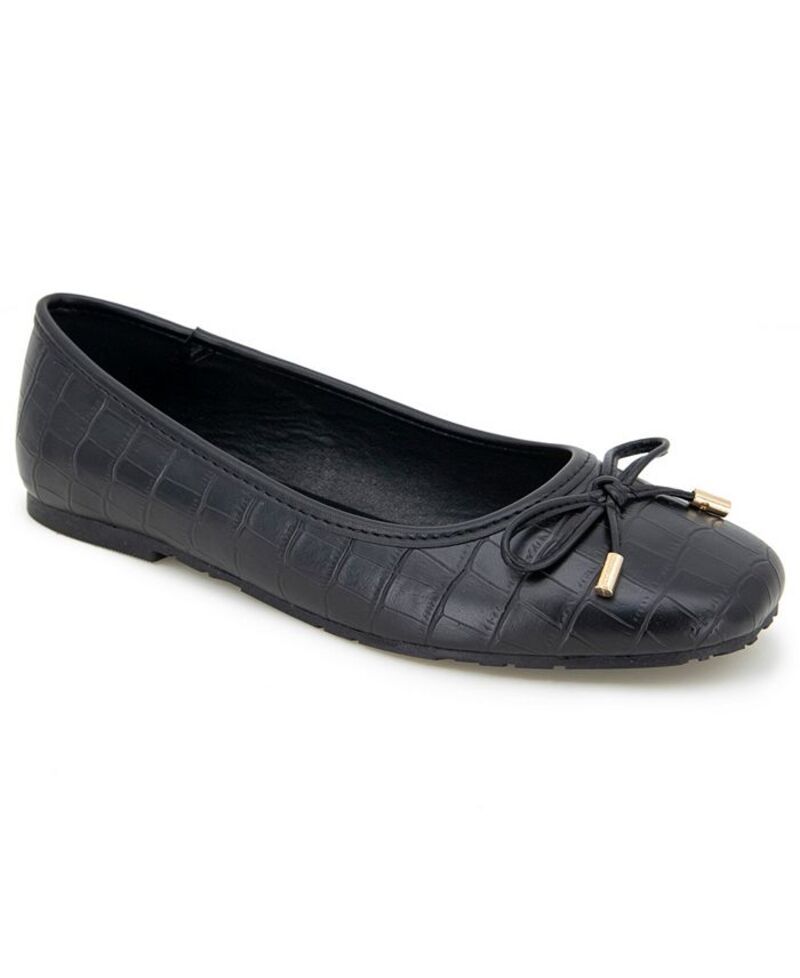 ケネスコール レディース シューズ パンプス Kenneth Cole Reaction Womens Elstree Ballet Flats Black Croco ブラック