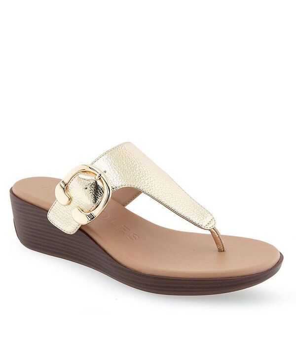 エアロソールズ レディース シューズ サンダル Aerosoles Womens Izola Wedge Sandals Soft Gold Polyurethane ゴールド