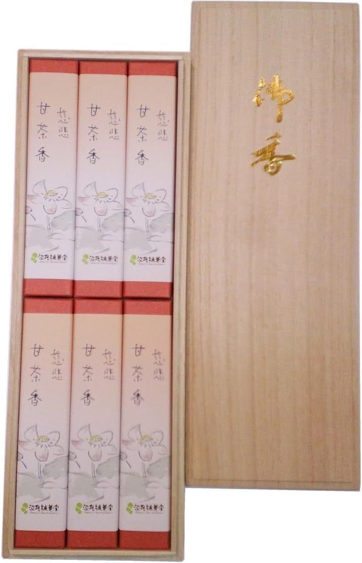 Awaji Baikundoの贈答用Incenseギフト 慈悲甘茶香 6箱入 桐箱 Incenseバラ #84