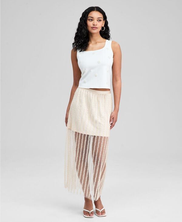 アンドノウディス レディース ボトムスカート スパンコール マキシ And Now This WomensequinStripe Maxi Skirt Champagne Combo シャンパン
