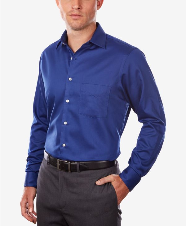ヴァンハウセン メンズ トップス シャツ レギュラーフィット Tシャツ Van Heusen Mens ClassicRegular Fit Stretch Wrinkle Free Sateen Dress Shirt Blue Velvet ブルー