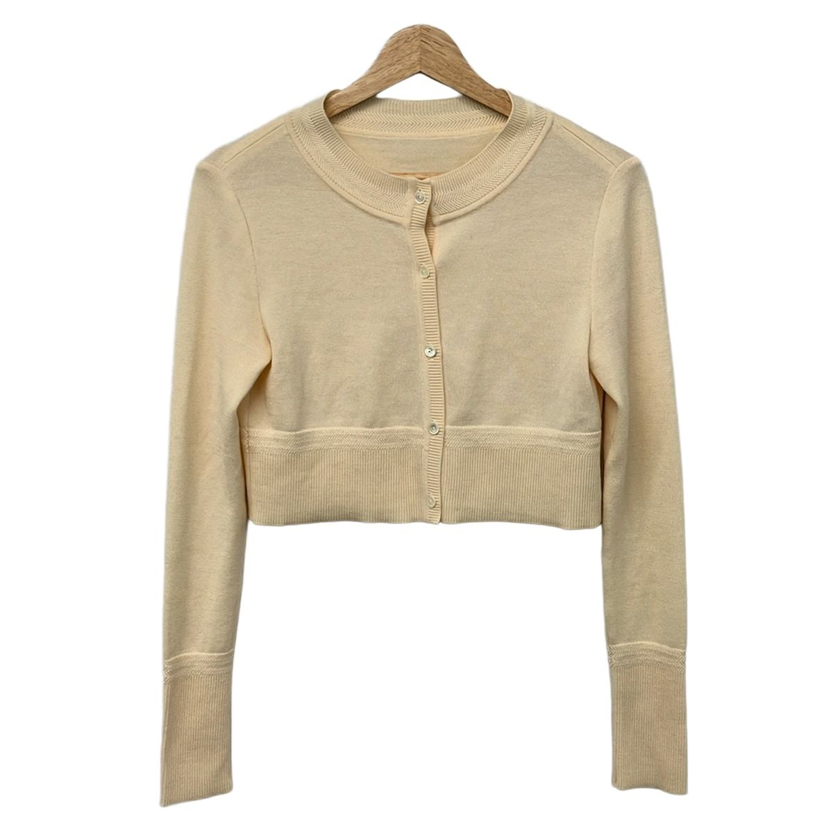 FOXEY(フォクシー) カーディガン サイズ38 M レディース美品 - 37064 アイボリー 長袖/ショート丈