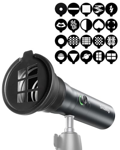 【新品】SmallRig LED撮影用ライト 7500mAh大容量 アルミ合金製 4色補光 20種類パターンフィルター付き ズーム調節可能 1/4