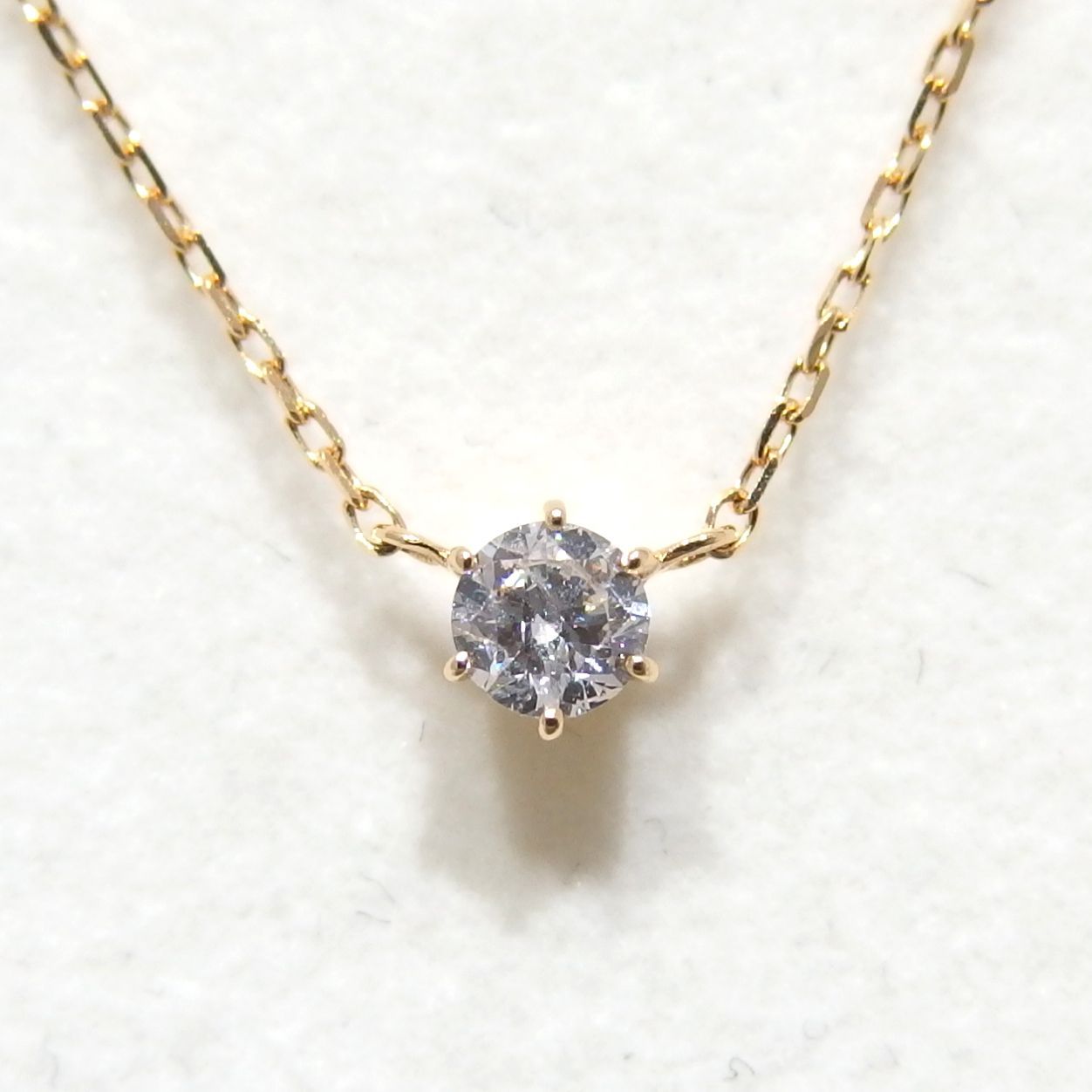 美品☆Vendome Aoyama K18 ゴールド ダイヤモンド 0.06ct ネックレス 