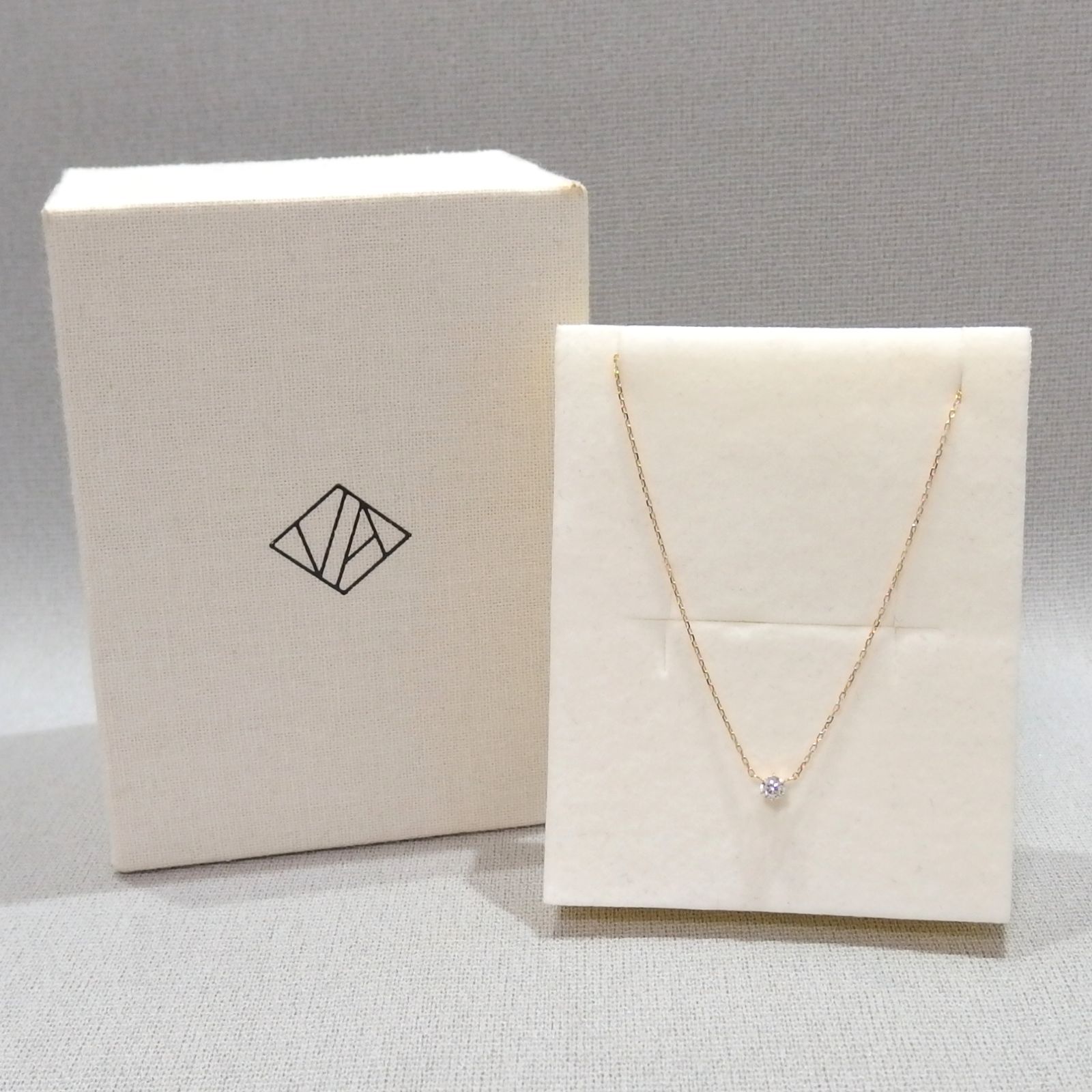 美品☆Vendome Aoyama K18 ゴールド ダイヤモンド 0.06ct ネックレス 