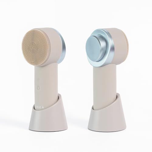 LINKA (リンカ) ヒートソニック シリコン洗顔ブラシ 洗顔器 振動 温熱機能 IPX7防水 摩擦レス 温熱クレンジング 音波振動 段階振動レベル調節 温熱機能 毎分8000回 毛穴ケア スキンケア つるん肌 美顔器 洗顔器 黒ずみ 角質 c3262b8f