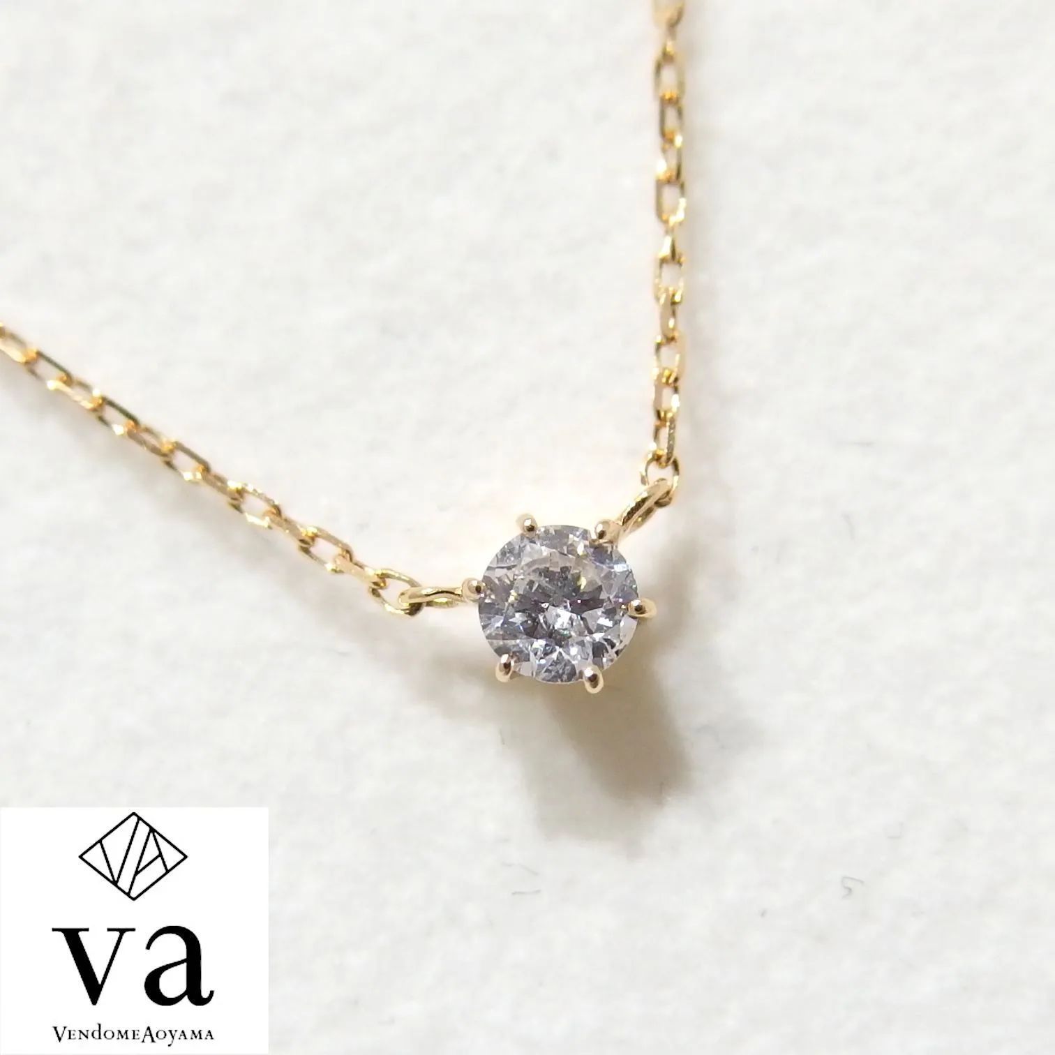 美品★Vendome Aoyama K18 ゴールド ダイヤモンド 0.06ct ネックレス ヴァンドーム青山★