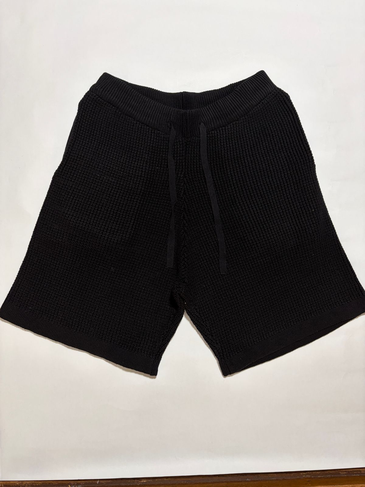 CAMBIO カンビオ ワッフル コットン ニットショートパンツ BLACK M 新品
