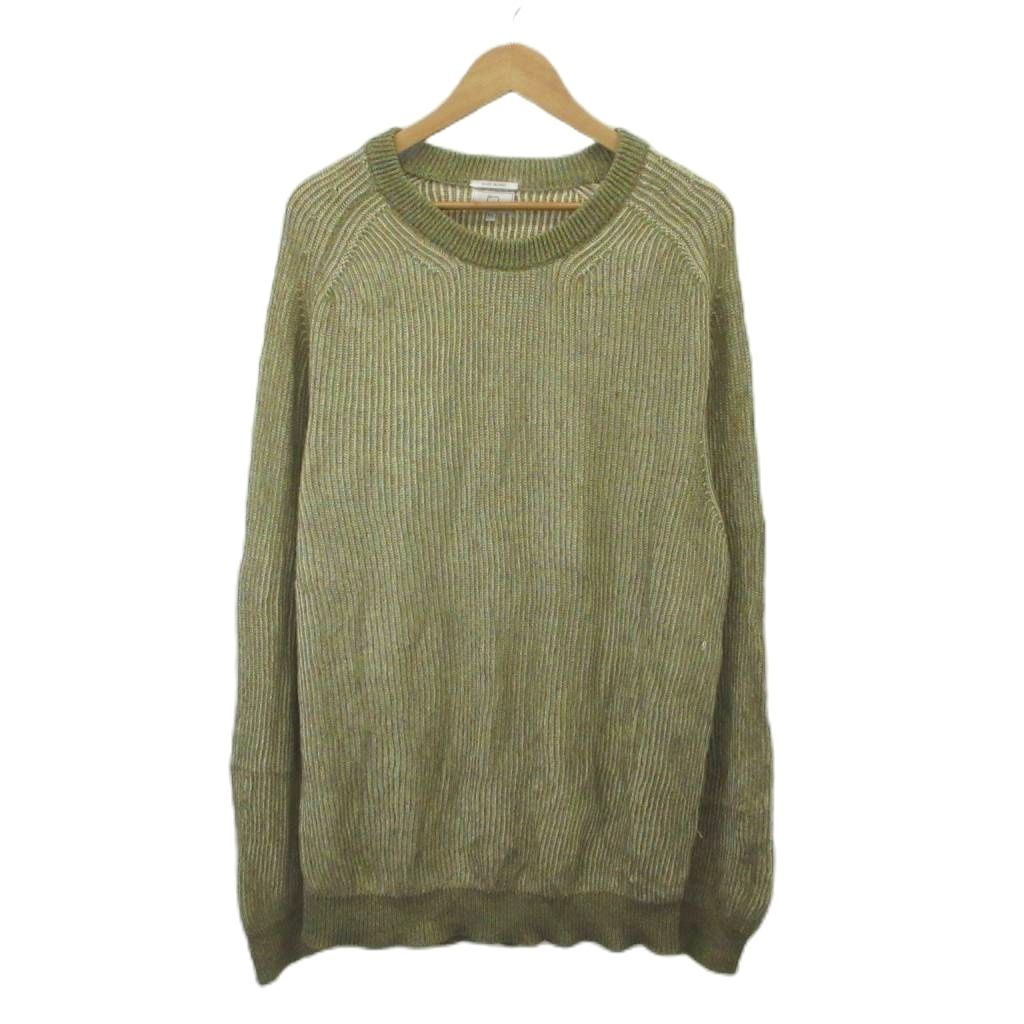 ウールリッチ WOOLRICH ニット セーター XXL ベージュ ライトグリーン リブ編み クルーネック 長袖 /KK ■ECD004