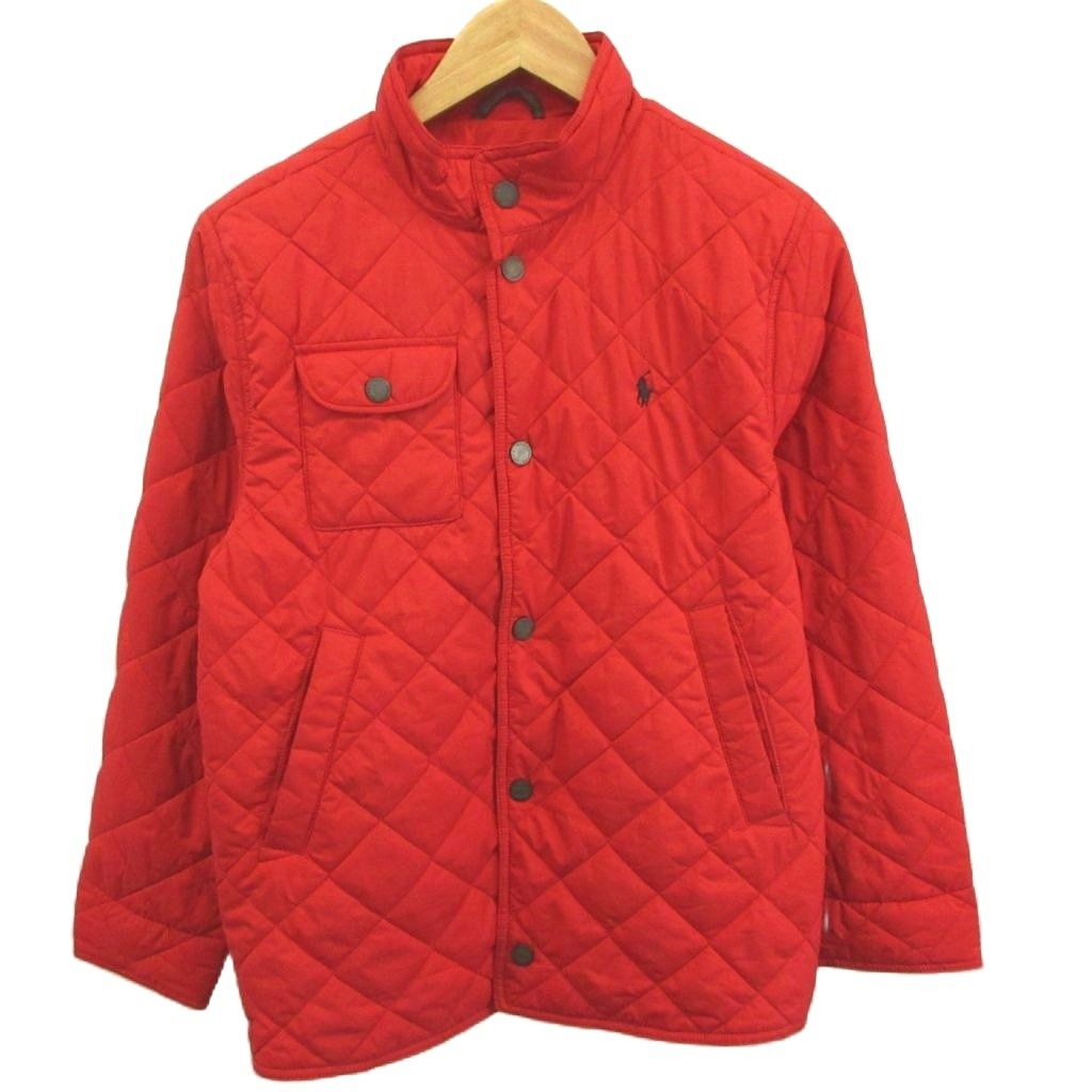 ポロ バイ ラルフローレン Polo by Ralph Lauren 中綿ジャケット 160 赤 レッド キルティング スタンドカラー 長袖 /NP ■ECD004