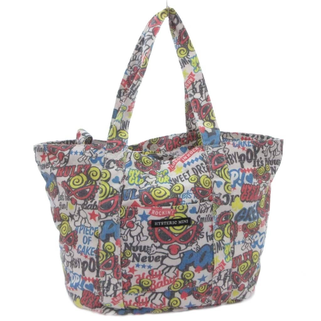 ヒステリックミニ Hysteric MINI トートバッグ ショルダー 2WAY 総柄 白 ホワイト /FF ■GY63