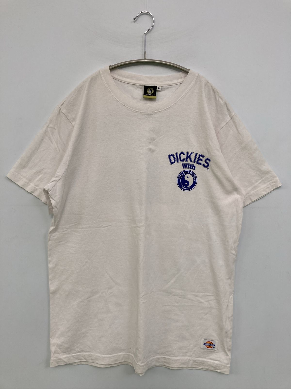 T&C SURF DESIGNS ティーアンドシーサーフデザインズ Tシャツ/カットソー M ホワイト 前面プリント バックプリント ワンポイント ブランドロゴ ミドル丈 半袖 クルーネック(丸首) メンズ レディース