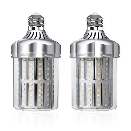 2個入 LED電球 E26口金 LEDコーンライト トウモロコシ型 ガレージライト 昼光色6000K 200W-250W蛍光灯/水銀灯/水銀ランプ相当 超高輝度 省エネ 長寿命 全方向 広配光 駐車場の外灯 車庫 工場 レストラン ダイニング 1fe7c6e6