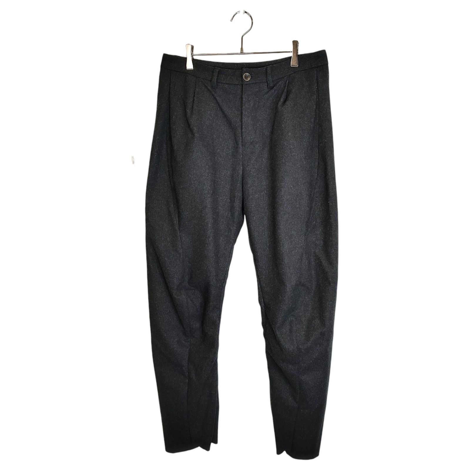 individual sentiments インディヴィジュアルセンチメンツ wool wide strobe trousers ウール ワイド トラウザー パンツ PA73 LW3 1 ダークグレー メンズ