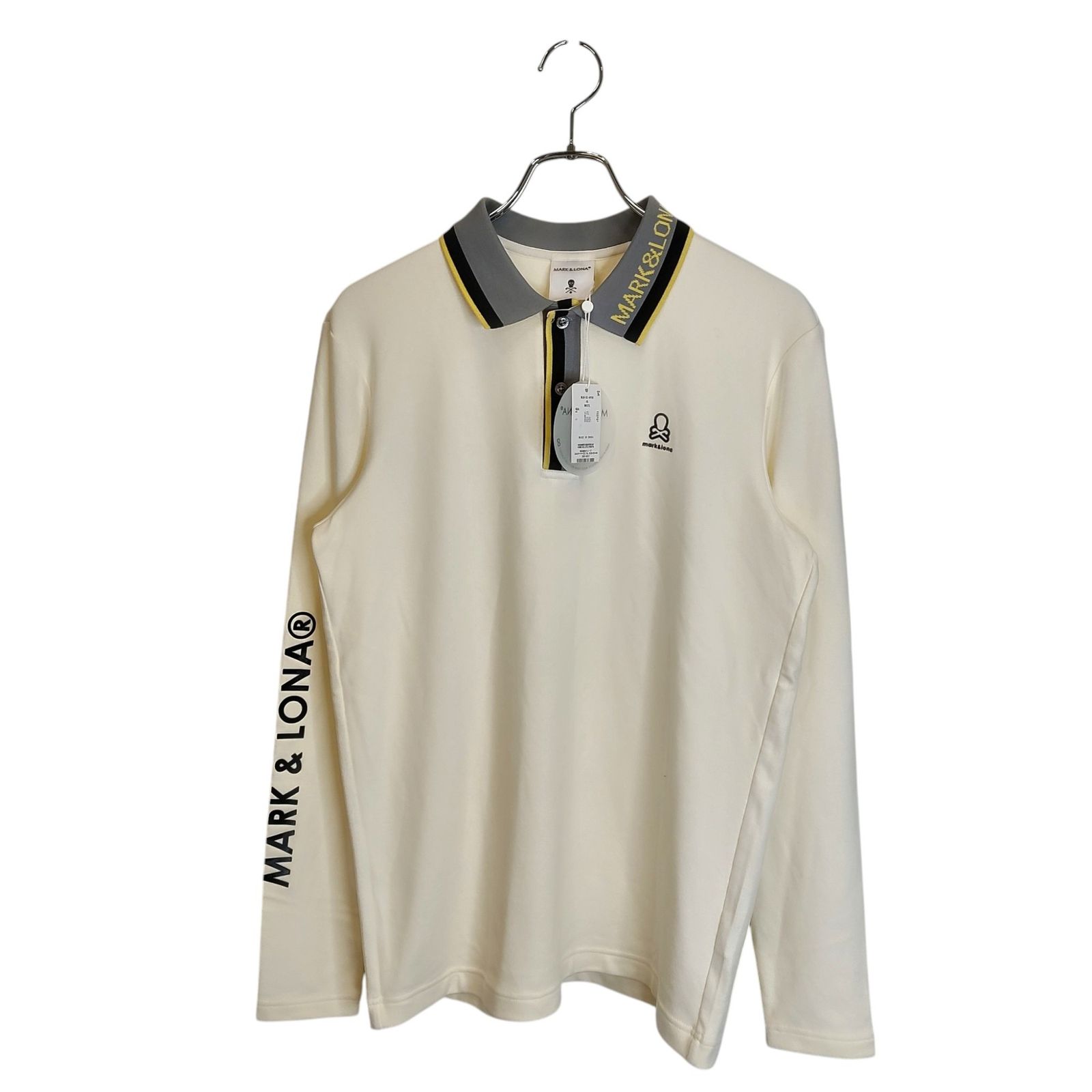 MARK&LONA マークアンドロナ ゴルフ 25AW MLM-5C-AP06 フリース 長袖 ポロシャツ MLM-5C-AP06 48 ホワイト系 メンズ
