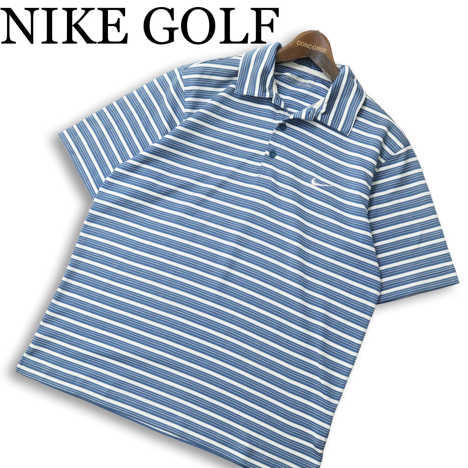 NIKE GOLF ナイキ ゴルフ 春夏☆ 半袖 ロゴ刺繍 ボーダー ポロシャツ 