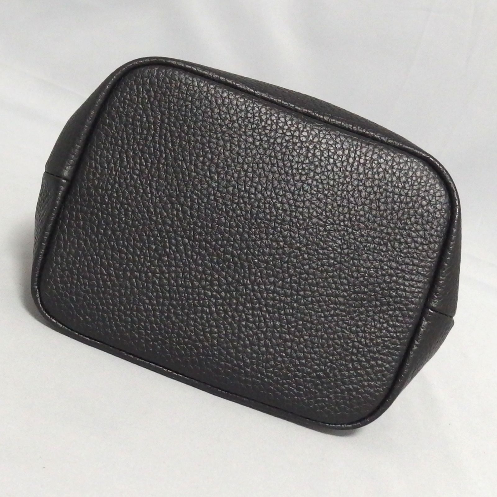 メンズ 極美品☆Hush Tag 巾着 レザー バッグ ブラック ハンドバッグ 