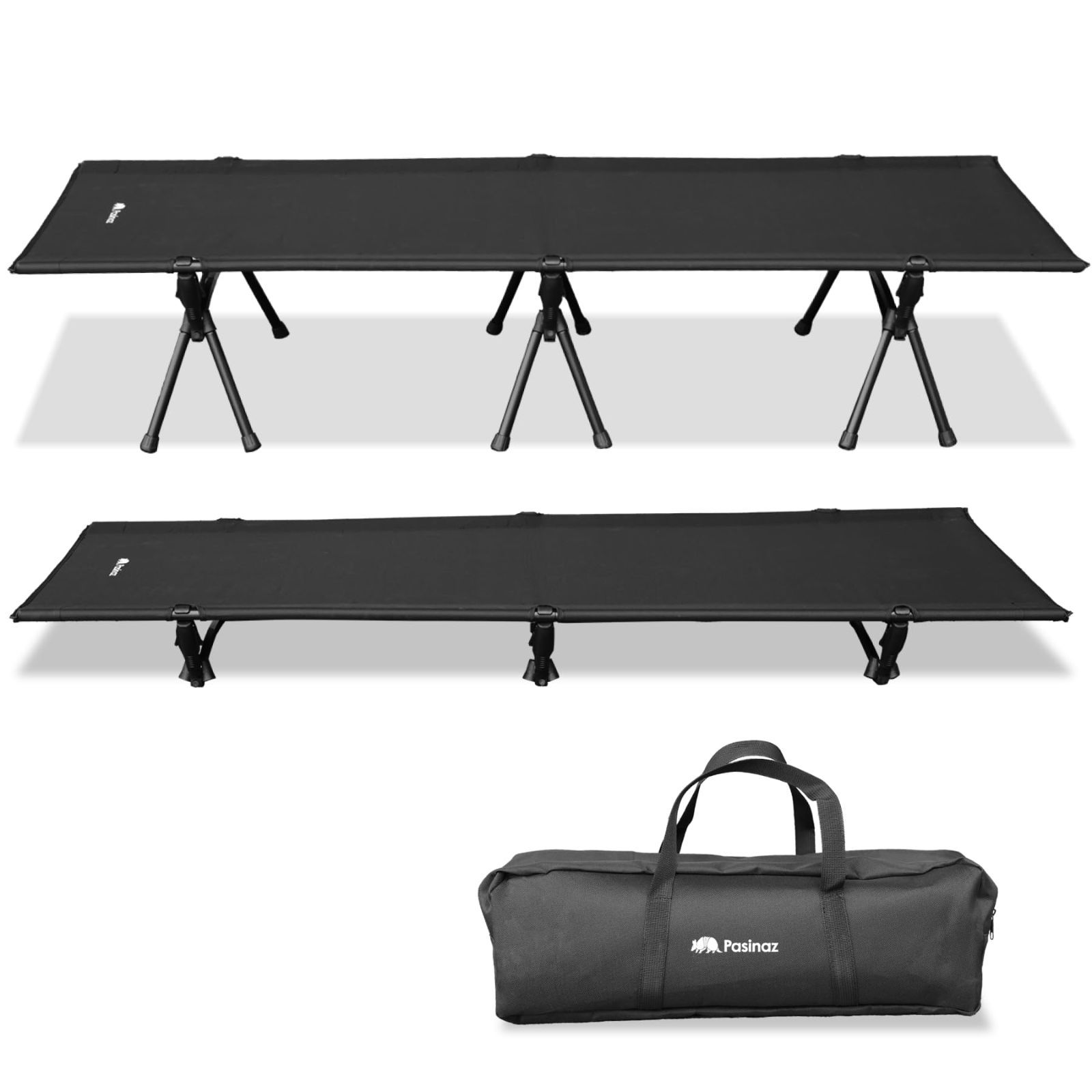 フォールディングコット コット 簡易キャンプベッド アウトドア Pasinaz コンパクト 2way 折り畳みベット ブラック