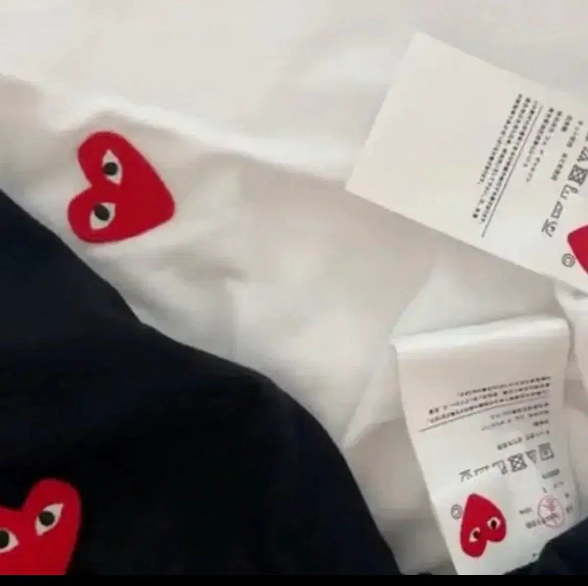 コム・デ・ギャルソン ハート 半袖 Tシャツ ブラック/白 個人購入窓