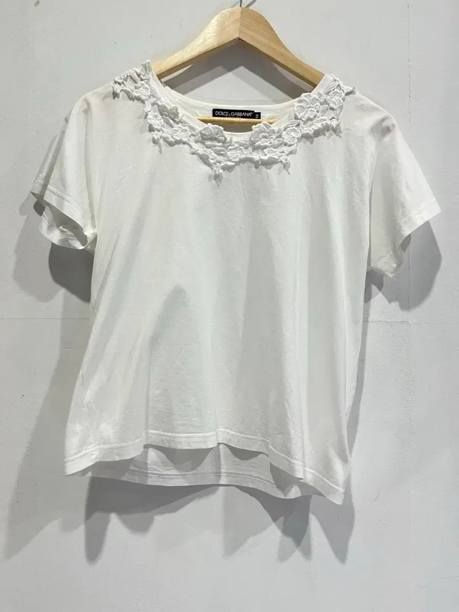 Dolce&Gabbana ドルチェ&ガッバーナ 白 レース 半袖Tシャツ 38 正規品