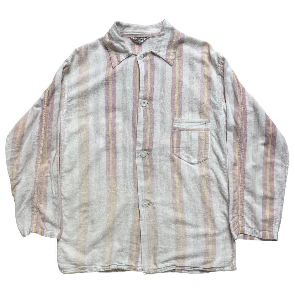 60s BRENT ストライプ パジャマシャツ ヴィンテージ コットンシャツ SANFORIZED ホワイト60年代 ブレント