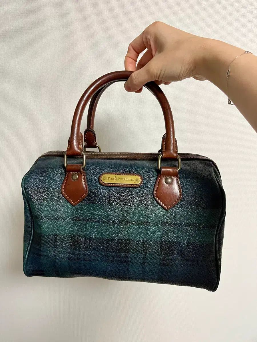 찐 ヴィンテージ 90年代 (推定) ポロ ラルフローレン CHECK スモール ボストン トートバッグ
