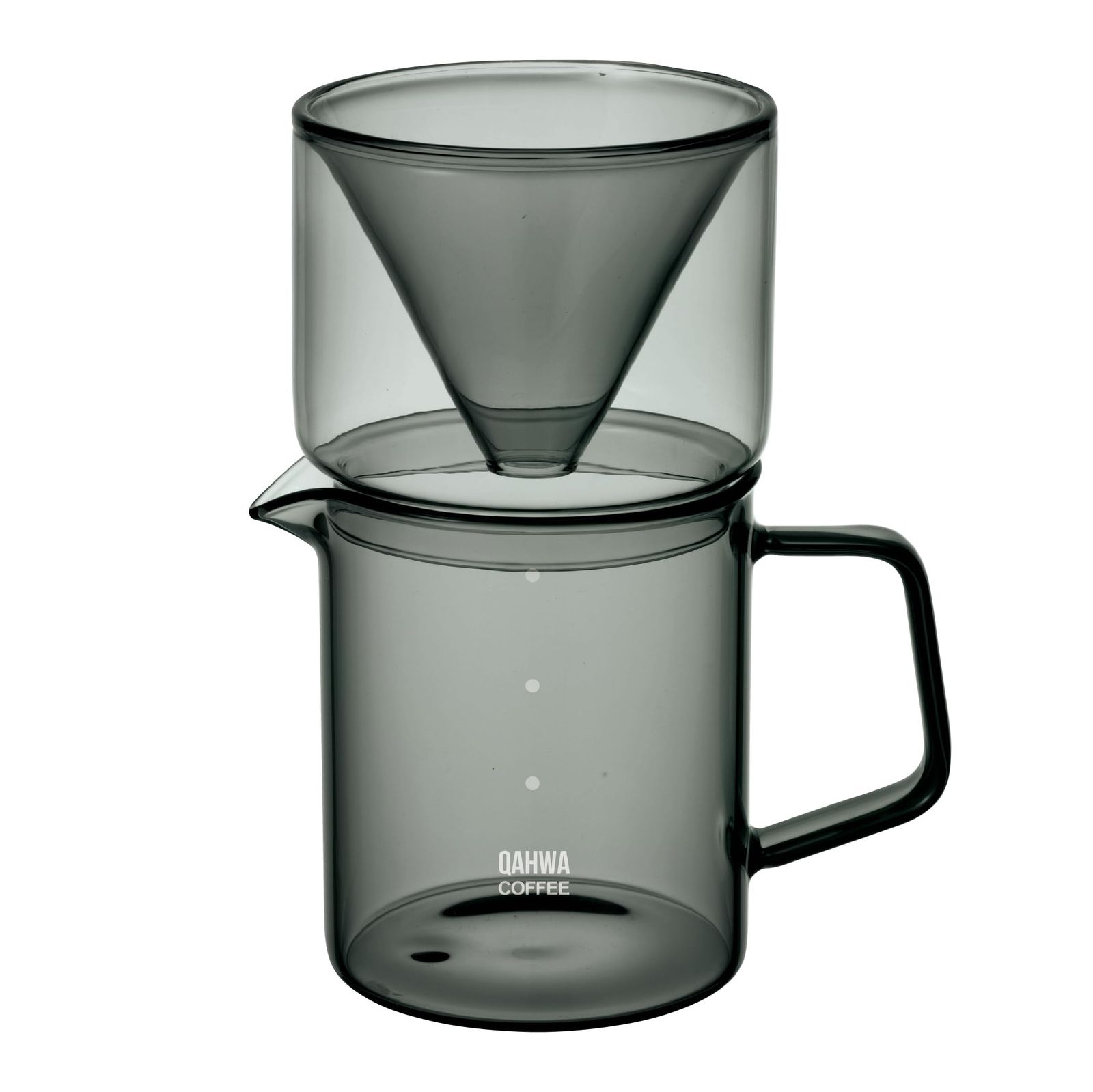 QAHWA(カフア) コーヒードリッパー サーバー セット 400ml 珈琲ドリップ器具 食洗機OK 耐熱ガラスコーヒードリッパー＆サーバー シービージャパンt f6314712