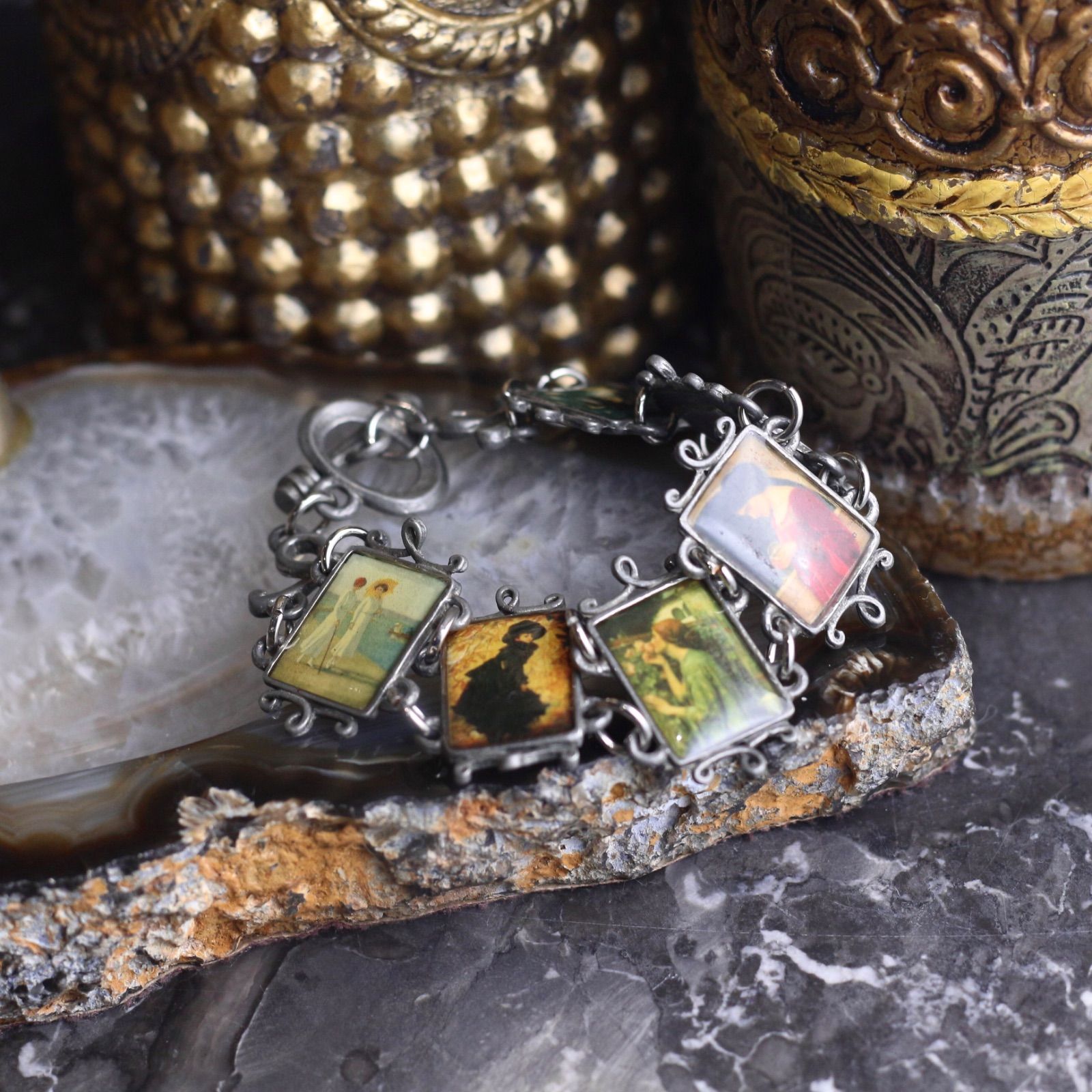 USA VINTAGE PAINTING DESIGN BRACELET/アメリカ古着絵画デザインブレスレット